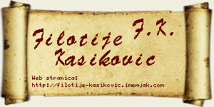 Filotije Kašiković vizit kartica